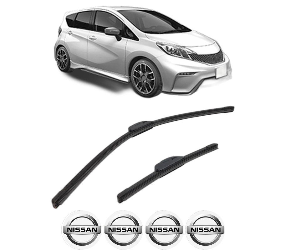 Set stergatoare auto NISSAN NOTE (E12) din 2012-2013, pentru parbriz auto, 2 bucati, Bosch Aerotwin Retrofit, din cauciuc siliconat rezistent, 4 Stickere Auto NISSAN