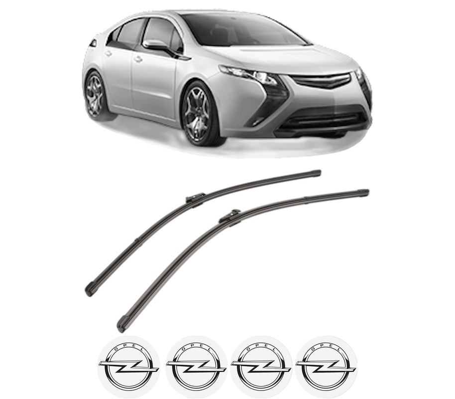 Set stergatoare auto OPEL AMPERA (R12) din 2011-2015, pentru parbriz auto, 2 bucati, Valeo Silencio Xtrm, din cauciuc siliconat rezistent, 4 Stickere Auto OPEL