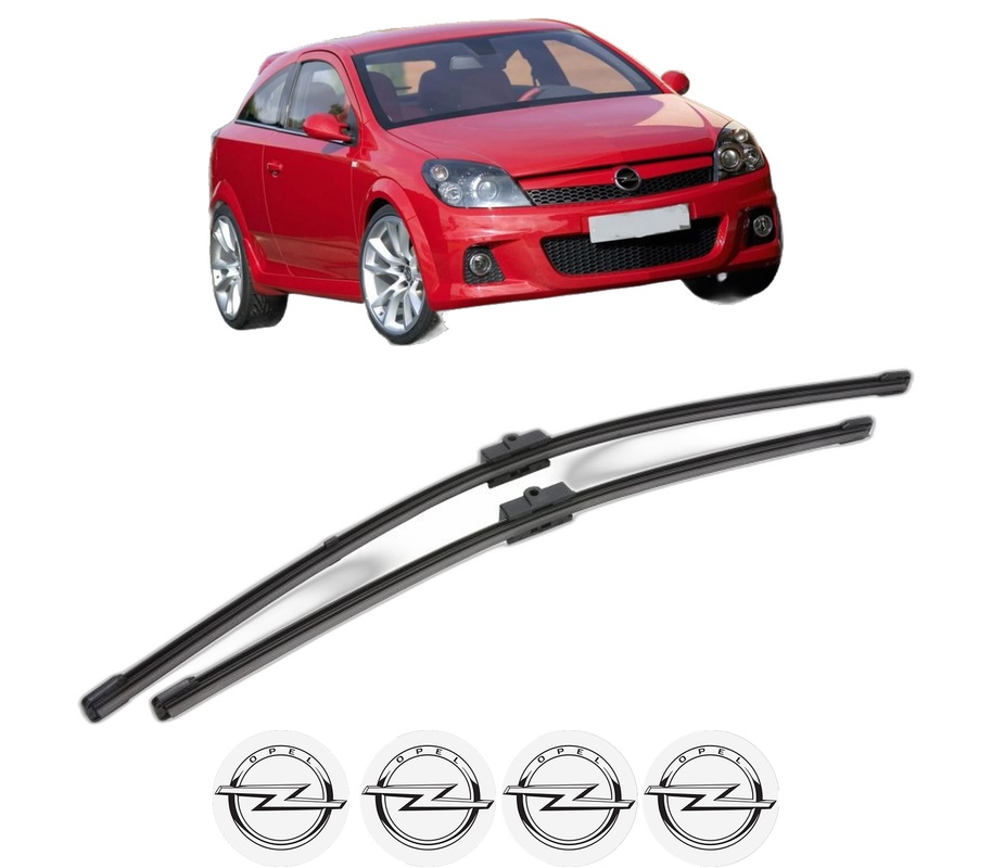 Set stergatoare auto OPEL ASTRA H GTC (A04) din 2005-2010, pentru parbriz auto, 2 bucati, Valeo Silencio Xtrm, din cauciuc siliconat rezistent, 4 Stickere Auto OPEL