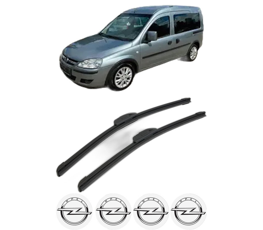 Set stergatoare auto OPEL COMBO Tour din 2001-2011, pentru parbriz auto, 2 bucati, Bosch Aerotwin Retrofit, din cauciuc siliconat rezistent, 4 Stickere Auto OPEL