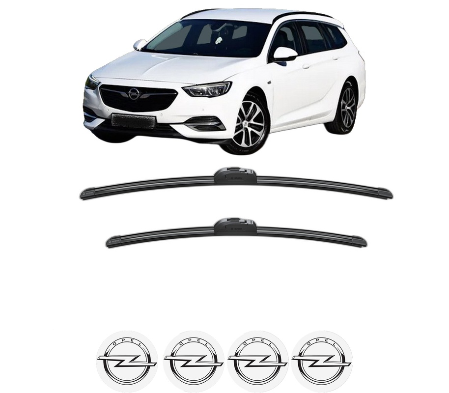 Set stergatoare auto OPEL INSIGNIA B Sports Tourer (Z18) din 2017-2018, pentru parbriz auto, 2 bucati, Bosch Aerotwin, din cauciuc siliconat rezistent, 4 Stickere Auto OPEL