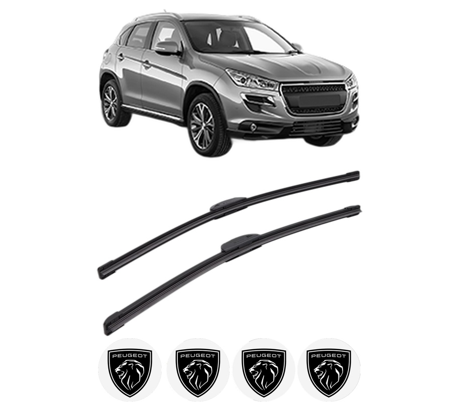 Set stergatoare auto PEUGEOT 4008 din 2012, pentru parbriz auto, 2 bucati, Bosch Aerotwin Retrofit, din cauciuc siliconat rezistent, 4 Stickere Auto PEUGEOT