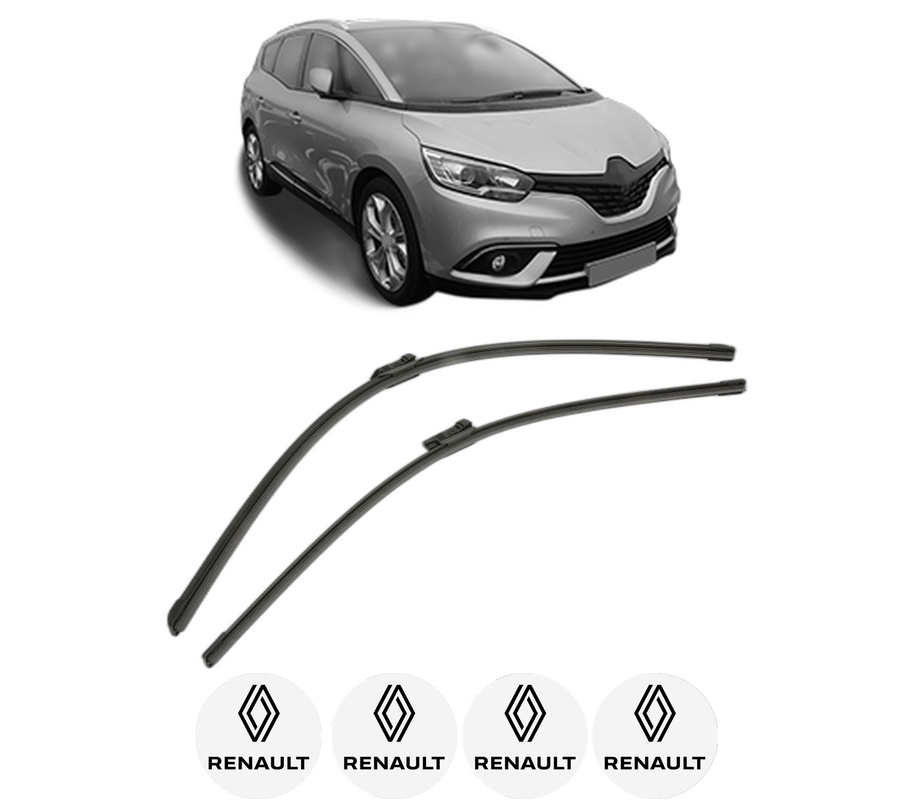Set stergatoare auto RENAULT SCENIC IV (J9_) din 2016-2022, pentru parbriz auto, 2 bucati, Bosch Aerotwin, din cauciuc siliconat rezistent, 4 Stickere Auto RENAULT