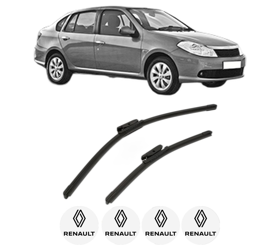 Set stergatoare auto RENAULT THALIA II (LU_) din 2008-2014, pentru parbriz auto, 2 bucati, Bosch Aerotwin, din cauciuc siliconat rezistent, 4 Stickere Auto RENAULT