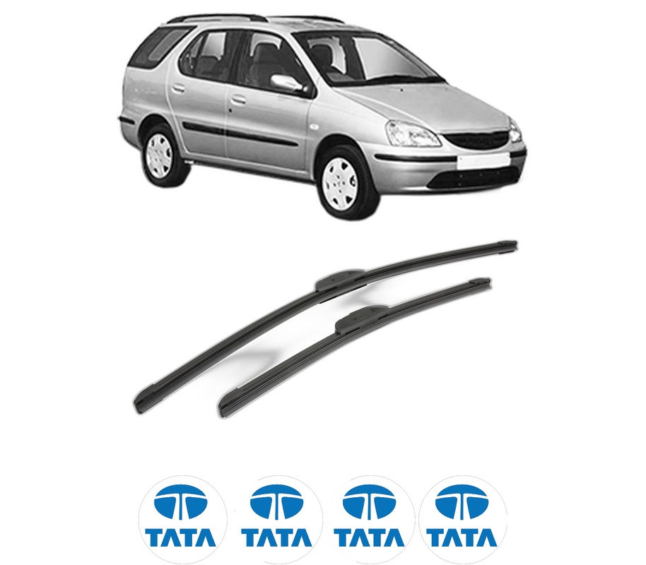 Set stergatoare auto TATA INDIGO MARINA (4_V2) din 2003-2010, pentru parbriz auto, 2 bucati, Bosch Aerotwin Retrofit, din cauciuc siliconat rezistent, 4 Stickere Auto TATA