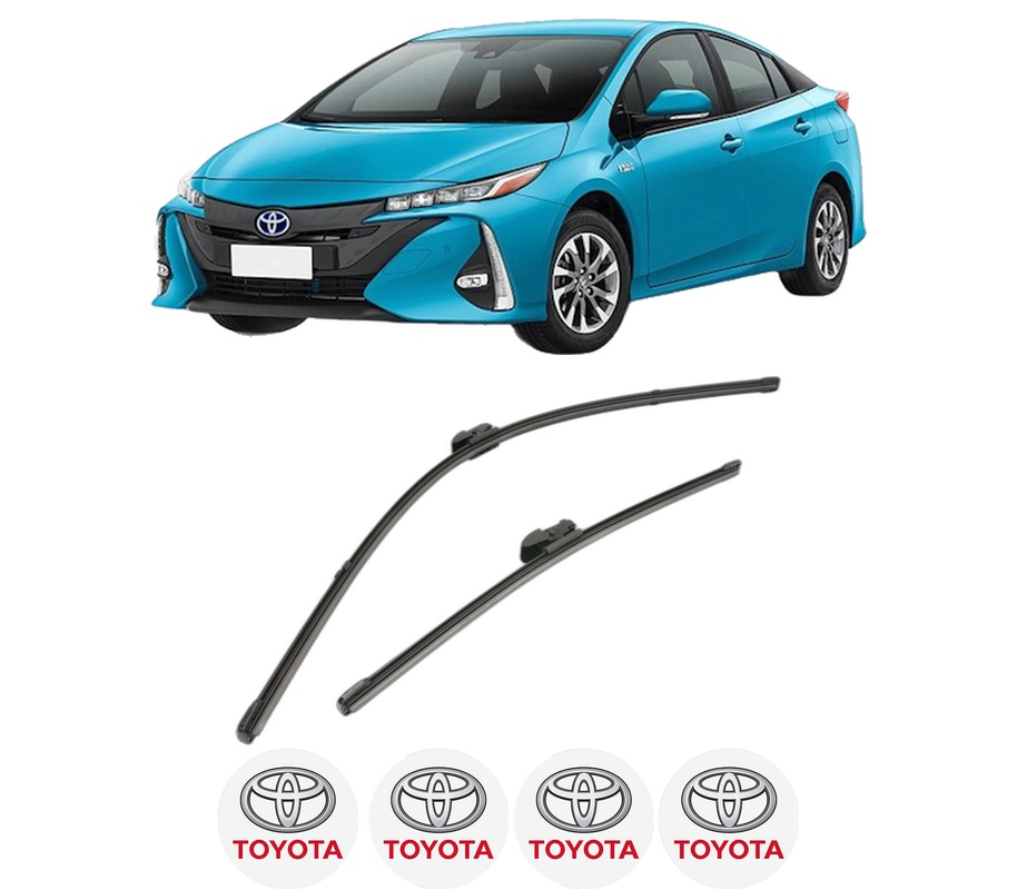 Set stergatoare auto TOYOTA PRIUS PHV (_W52_) din 2016-2022, pentru parbriz auto, 2 bucati, Valeo Silencio Xtrm, din cauciuc siliconat rezistent, 4 Stickere Auto TOYOTA