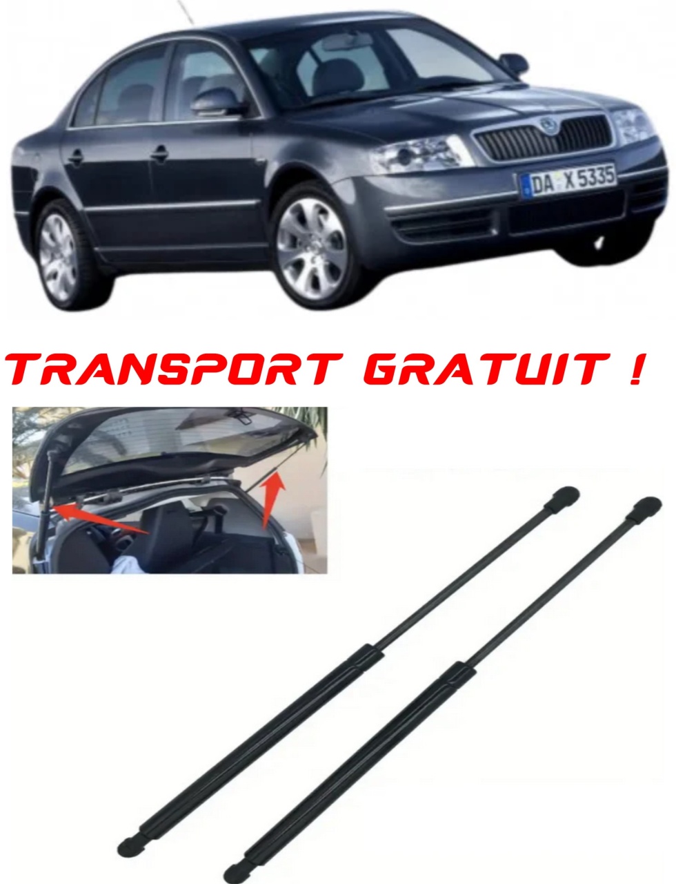 Set 2 amortizoare Haion portbagaj pentru masina SKODA SUPERB I (3U4)