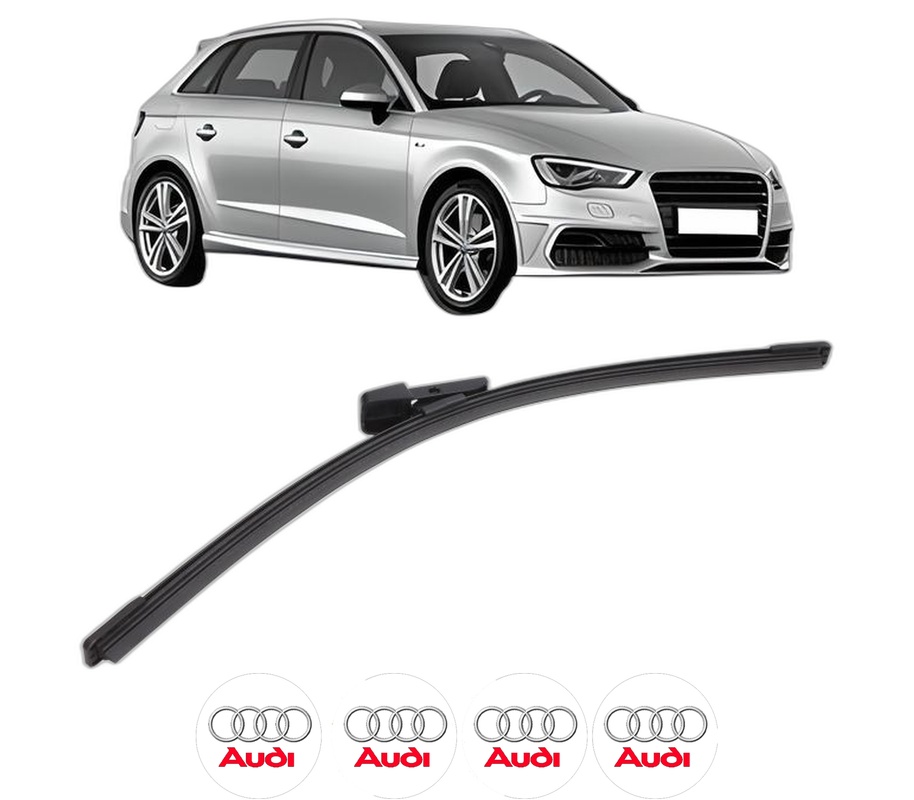 Stergator lamela spate AUDI A3 Sportback (8VA, 8VF) din 2012 - 2020, pentru luneta auto, Bosch Aerotwin, din cauciuc siliconat rezistent, 4 Stickere Auto AUDI