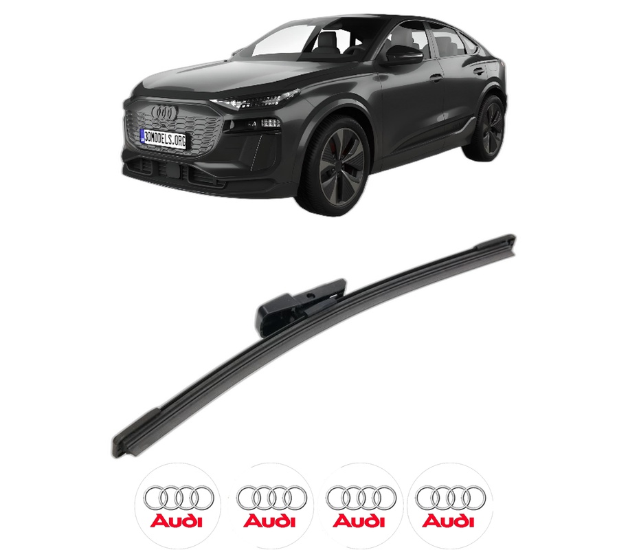 Stergator lamela spate AUDI Q6 e-tron Sportback (GFN) din 2024, pentru luneta auto, Bosch Aerotwin, din cauciuc siliconat rezistent, 4 Stickere Auto AUDI
