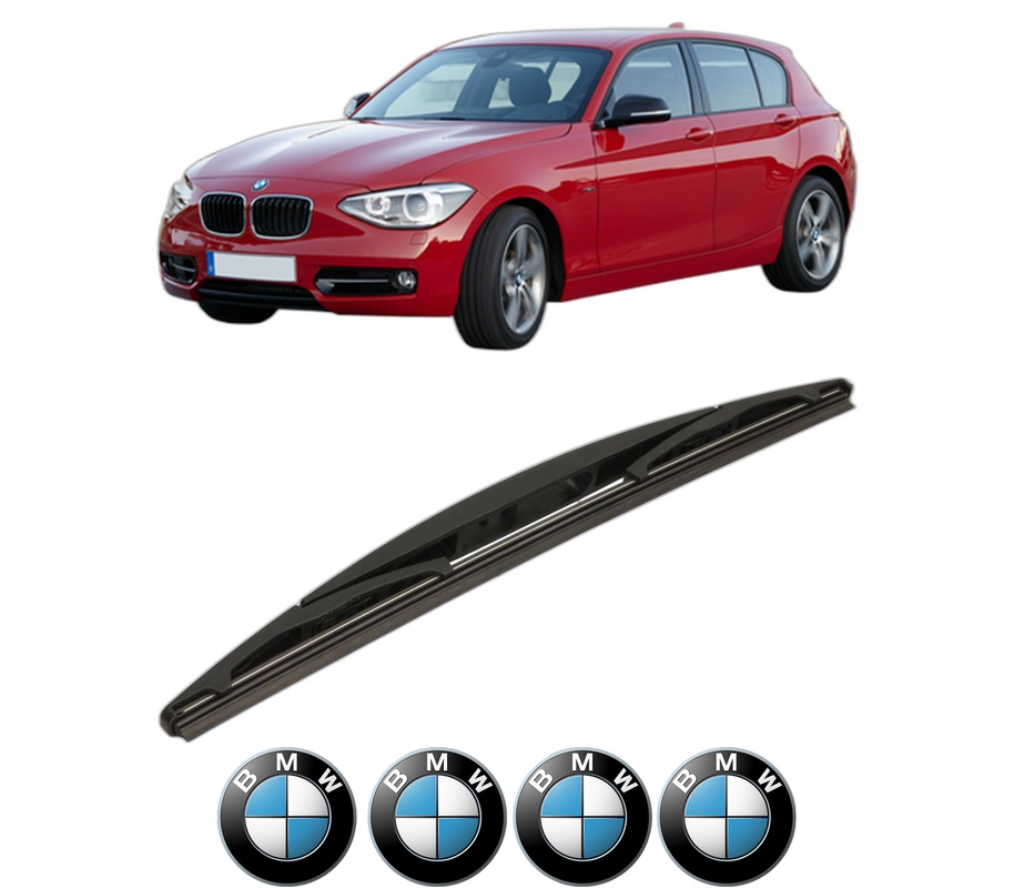 Stergator lamela spate BMW Seria 1 Van (F20) din 2015 - 2019, pentru luneta auto, Bosch Twin, din cauciuc siliconat rezistent, 4 Stickere Auto BMW