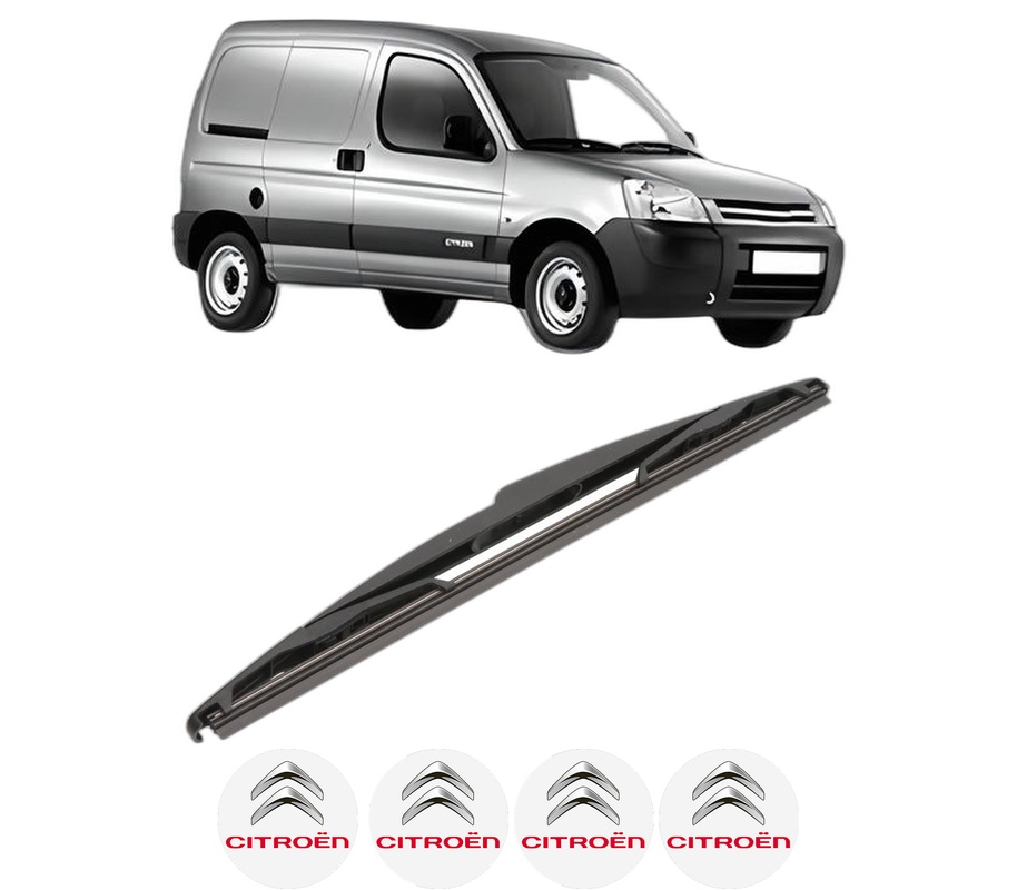 Stergator lamela spate CITROEN BERLINGO / BERLINGO FIRST Box Body/MPV (M_) din 1996 - 2011, pentru luneta auto, Valeo Silencio, din cauciuc siliconat rezistent, 4 Stickere Auto CITROEN