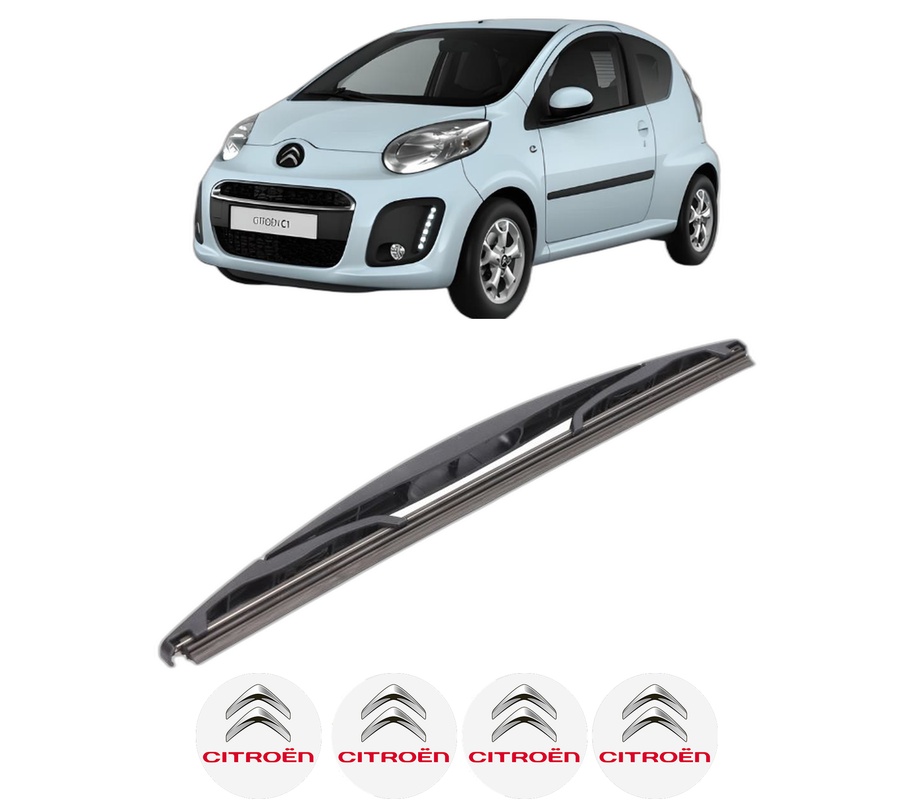 Stergator lamela spate CITROEN C1 (PM_, PN_) din 2005 - 2014, pentru luneta auto, Bosch Twin, din cauciuc siliconat rezistent, 4 Stickere Auto CITROEN