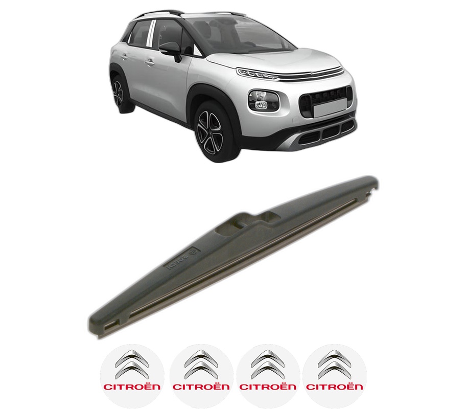 Stergator lamela spate CITROEN C3 AIRCROSS II (2R_, 2C_) din 2017 - 2018, pentru luneta auto, Bosch Twin, din cauciuc siliconat rezistent, 4 Stickere Auto CITROEN