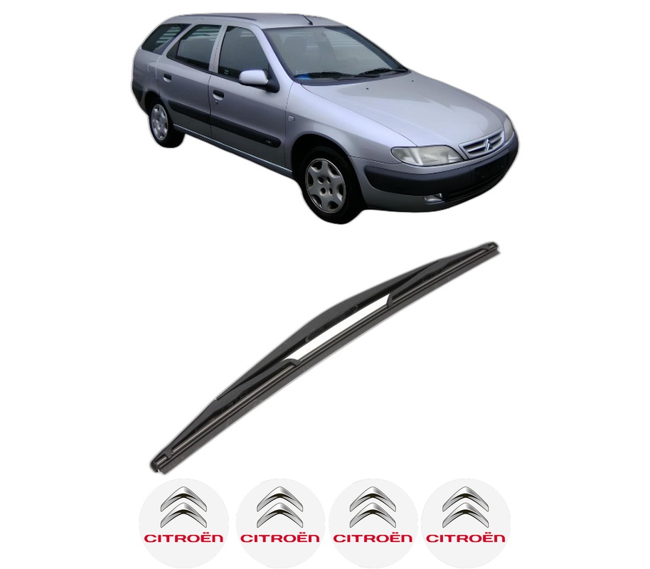 Stergator lamela spate CITROEN XSARA Estate Van din 1999 - 2005, pentru luneta auto, Valeo Silencio, din cauciuc siliconat rezistent, 4 Stickere Auto CITROEN