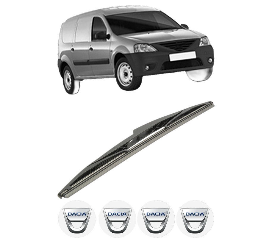 Stergator lamela spate DACIA LOGAN EXPRESS (FS_) din 2007 - 2012, pentru luneta auto, Bosch Twin, din cauciuc siliconat rezistent, 4 Stickere Auto DACIA