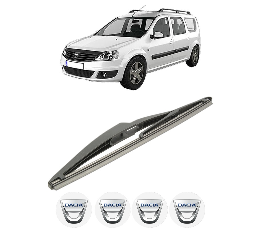 Stergator lamela spate DACIA LOGAN MCV II din 2013, pentru luneta auto, Bosch Twin, din cauciuc siliconat rezistent, 4 Stickere Auto DACIA