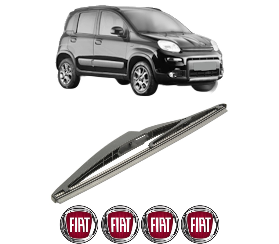 Stergator lamela spate FIAT PANDA VAN (312_, 519_) din 2012, pentru luneta auto, Bosch Twin, din cauciuc siliconat rezistent, 4 Stickere Auto FIAT