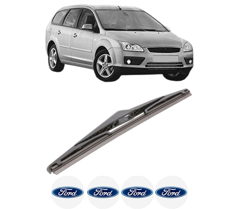 Stergator lamela spate FORD FOCUS II Turnier (DA_, FFS, DS) din 2004 - 2012, pentru luneta auto, Bosch Twin, din cauciuc siliconat rezistent, 4 Stickere Auto FORD