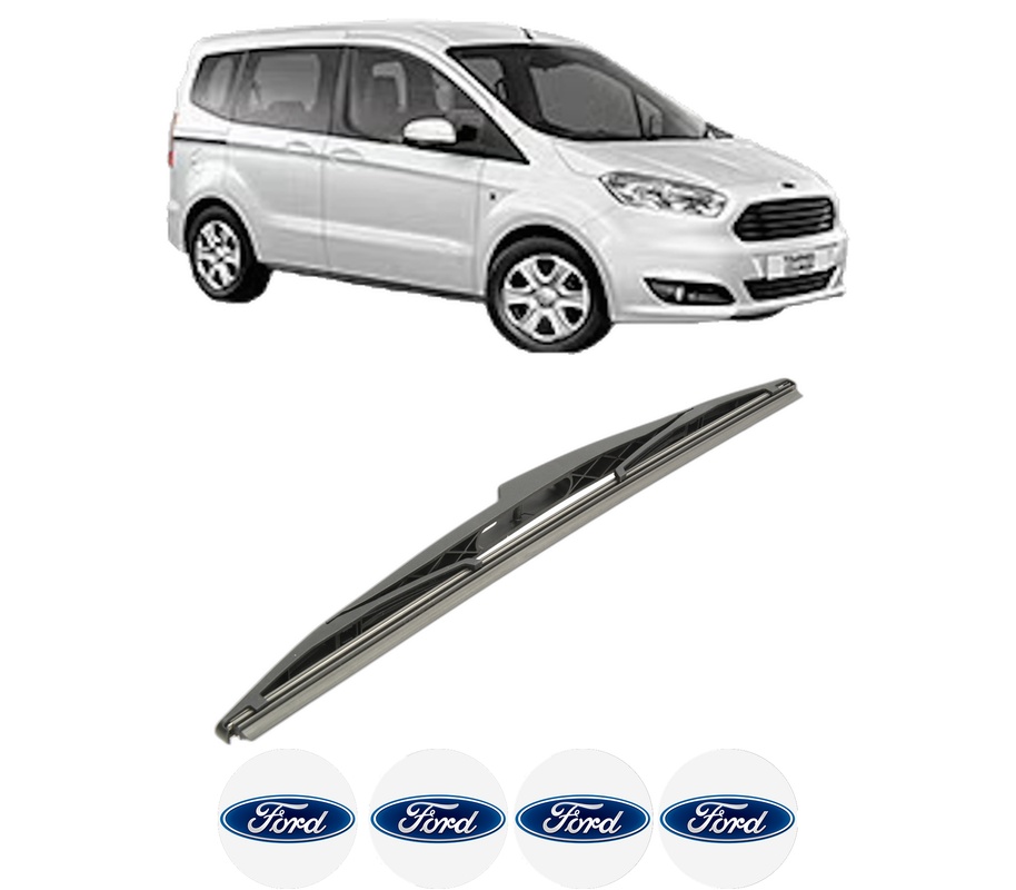 Stergator lamela spate FORD TOURNEO COURIER B460 MPV din 2014 - 2023, pentru luneta auto, Bosch Twin, din cauciuc siliconat rezistent, 4 Stickere Auto FORD