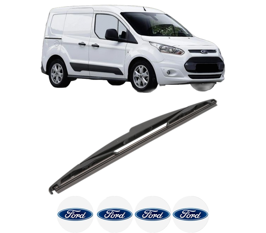 Stergator lamela spate FORD TRANSIT CONNECT MPV din 2013, pentru luneta auto, Valeo Silencio, din cauciuc siliconat rezistent, 4 Stickere Auto FORD
