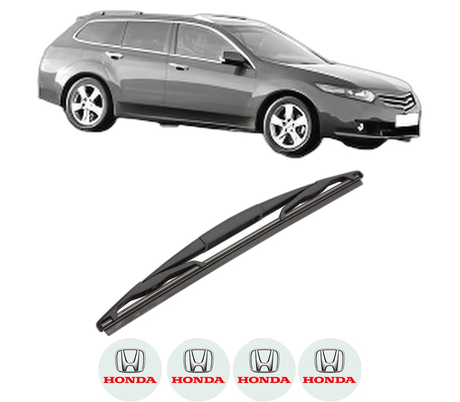 Stergator lamela spate HONDA ACCORD VIII Estate (CW) din 2008 - 2015, pentru luneta auto, Valeo Silencio, din cauciuc siliconat rezistent, 4 Stickere Auto HONDA