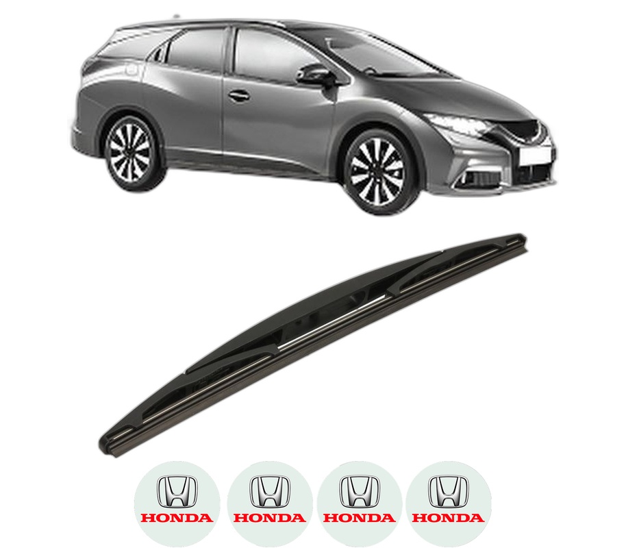 Stergator lamela spate HONDA CIVIC IX Tourer (FK) din 2014 - 2016, pentru luneta auto, Bosch Twin, din cauciuc siliconat rezistent, 4 Stickere Auto HONDA