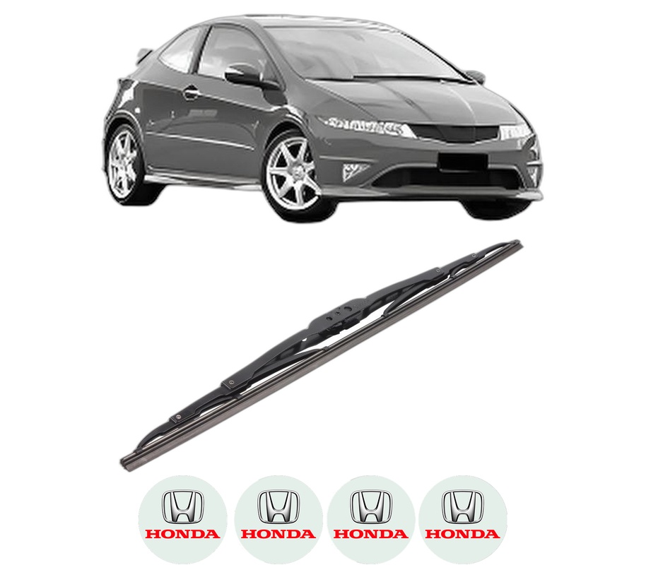 Stergator lamela spate HONDA CIVIC VIII Hatchback (FN, FK) din 2005 - 2012, pentru luneta auto, Bosch Twin, din cauciuc siliconat rezistent, 4 Stickere Auto HONDA