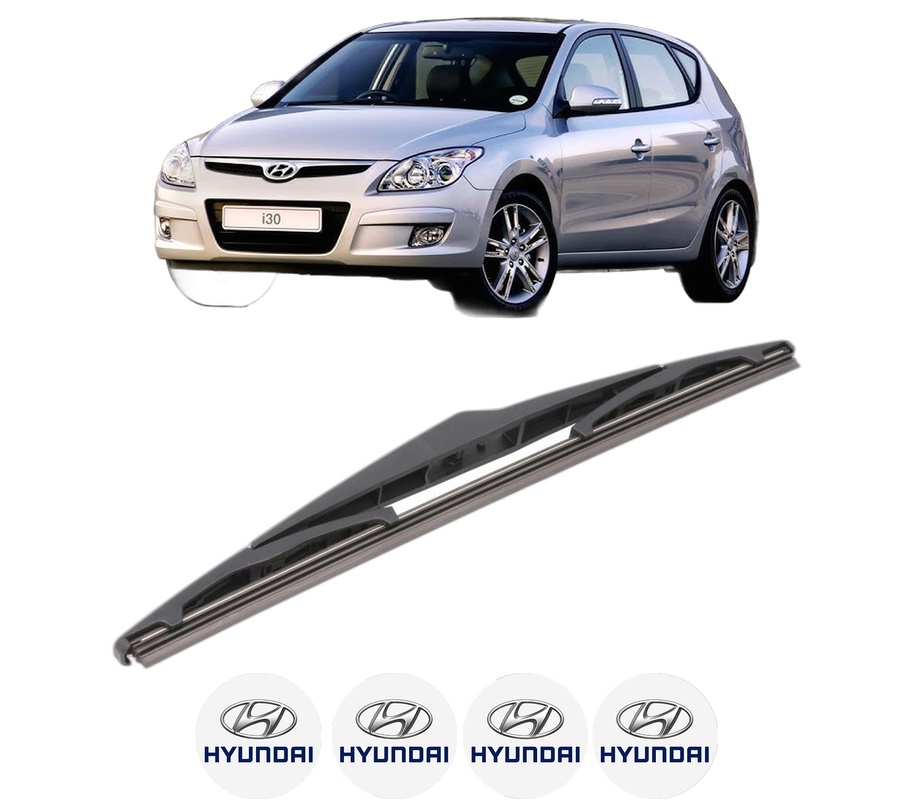 Stergator lamela spate HYUNDAI i30 Estate (FD) din 2007 - 2012, pentru luneta auto, Bosch Twin, din cauciuc siliconat rezistent, 4 Stickere Auto HYUNDAI