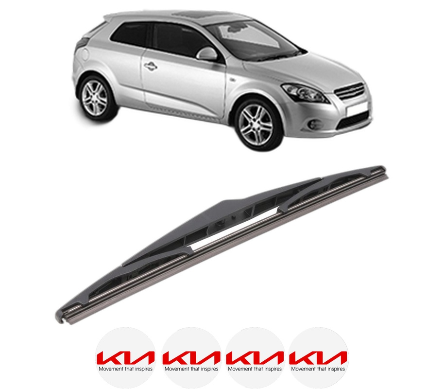 Stergator lamela spate KIA PRO CEE'D (ED) din 2008 - 2013, pentru luneta auto, Bosch Twin, din cauciuc siliconat rezistent, 4 Stickere Auto KIA