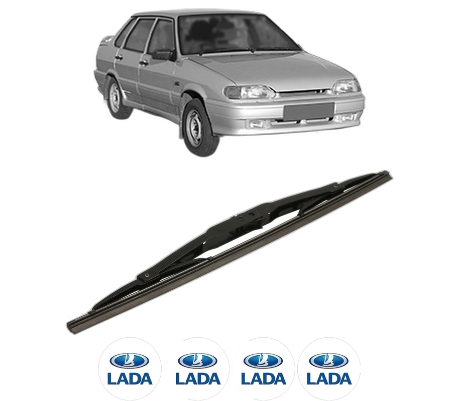 Stergator lamela spate LADA SAMARA Hatchback (2113, 2114) din 2003 - 2013, pentru luneta auto, Bosch Twin, din cauciuc siliconat rezistent, 4 Stickere Auto LADA