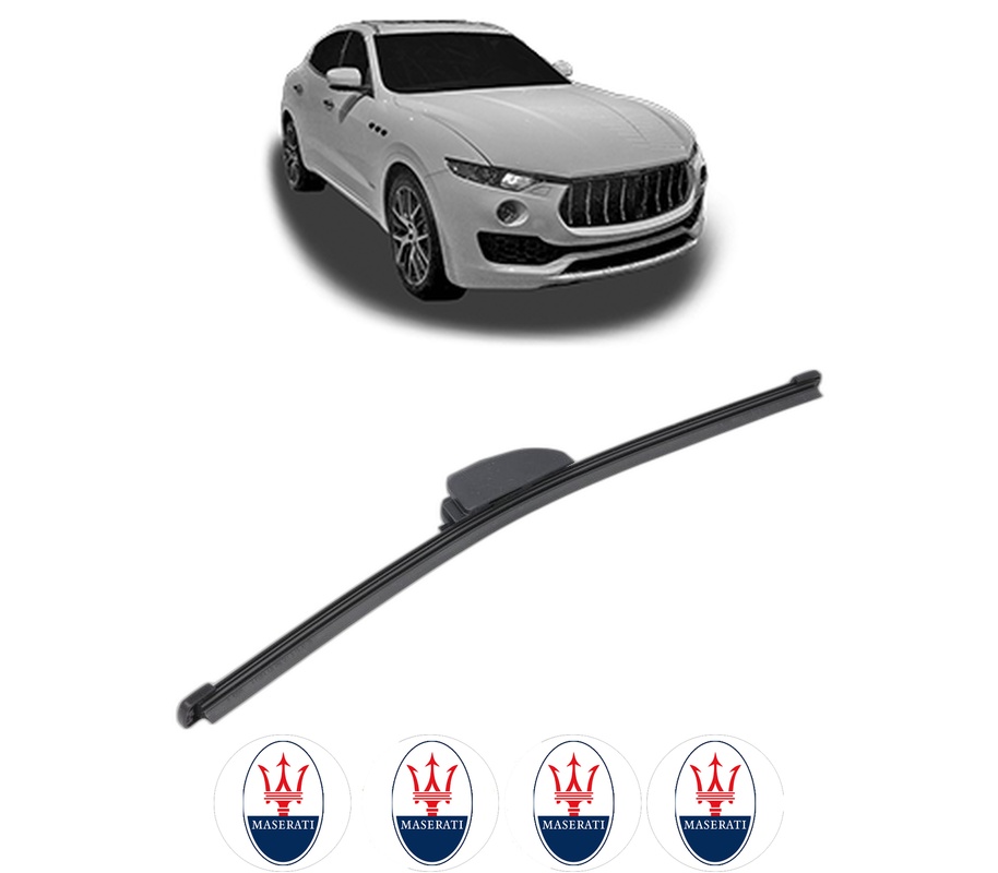 Stergator lamela spate MASERATI LEVANTE SUV (M161) din 2016, pentru luneta auto, Valeo Silencio, din cauciuc siliconat rezistent, 4 Stickere Auto MASERATI