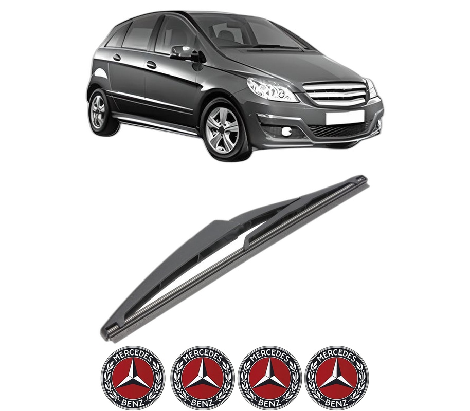 Stergator lamela spate MERCEDES-BENZ B-CLASS Sports Tourer (W245) din 2005 - 2011, pentru luneta auto, Valeo Silencio, din cauciuc siliconat rezistent, 4 Stickere Auto MERCEDES-BENZ