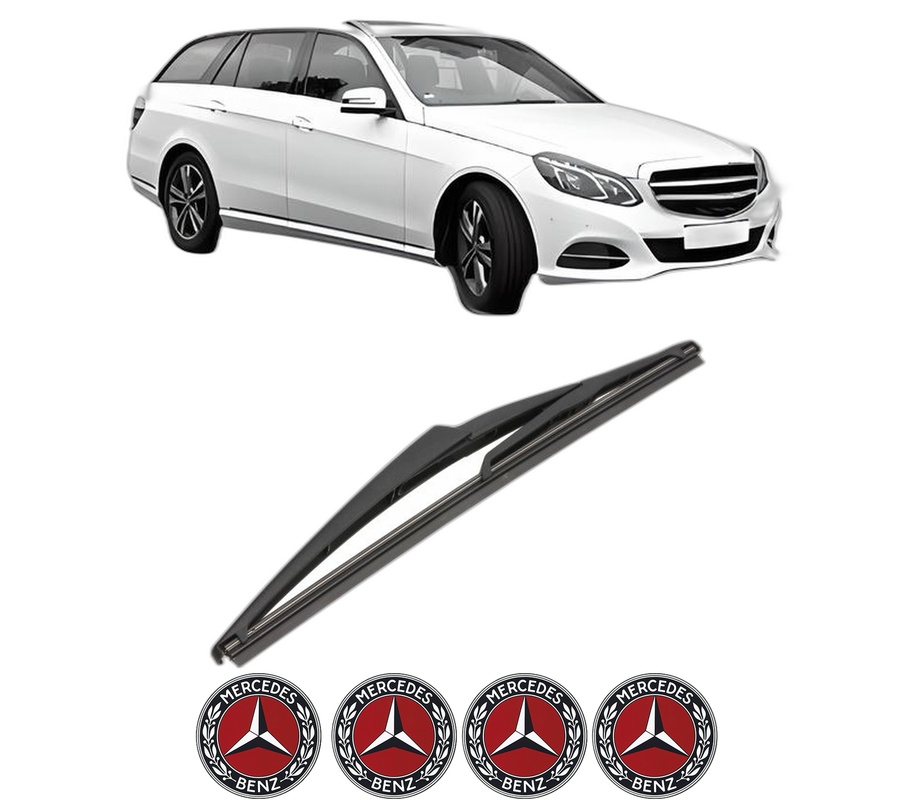 Stergator lamela spate MERCEDES-BENZ E-CLASS T-Model (S212) din 2009 - 2016, pentru luneta auto, Valeo Silencio, din cauciuc siliconat rezistent, 4 Stickere Auto MERCEDES-BENZ