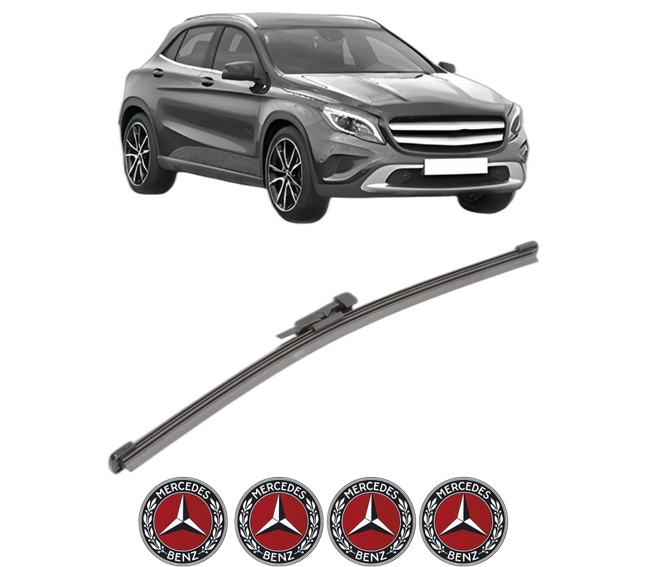 Stergator lamela spate MERCEDES-BENZ GLA-CLASS (X156) din 2013 - 2019, pentru luneta auto, Valeo Silencio Xtrm, din cauciuc siliconat rezistent, 4 Stickere Auto MERCEDES-BENZ