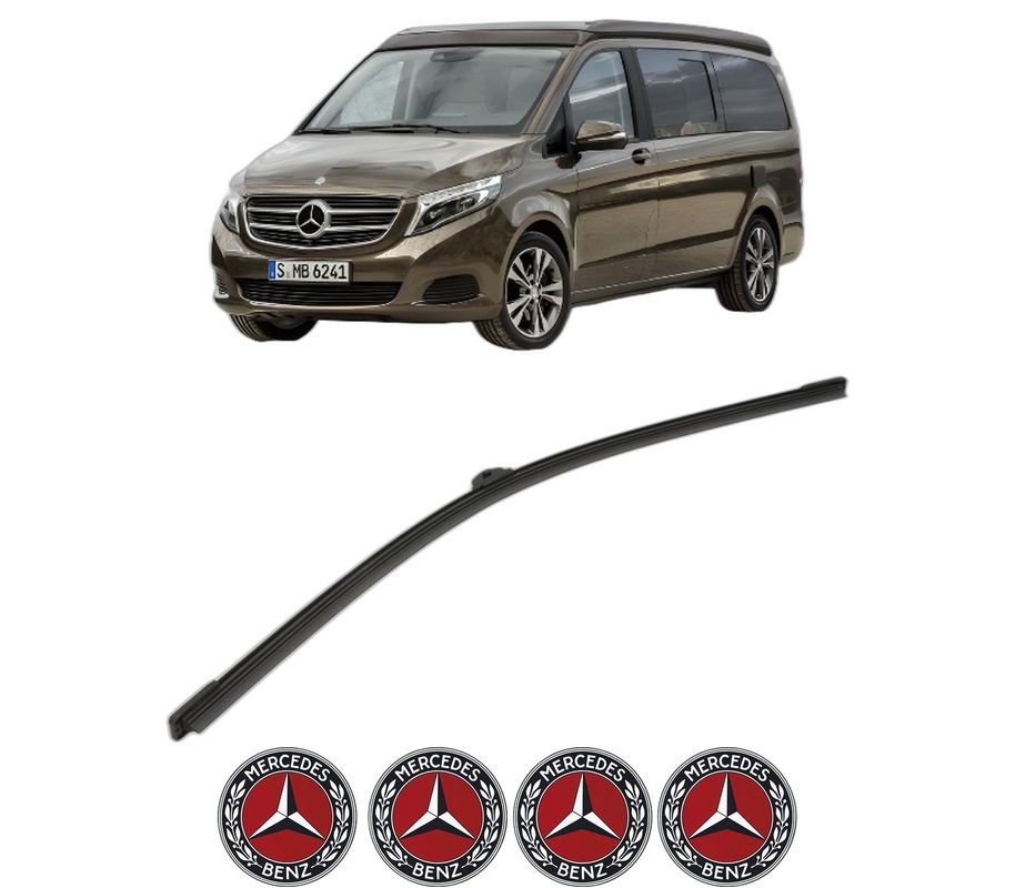 Stergator lamela spate MERCEDES-BENZ MARCO POLO Camper (W447) din 2015 - 2020, pentru luneta auto, Bosch Aerotwin, din cauciuc siliconat rezistent, 4 Stickere Auto MERCEDES-BENZ