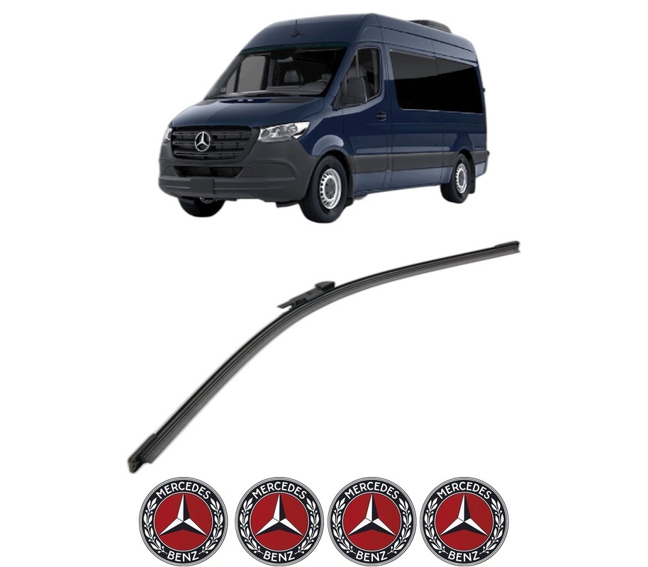 Stergator lamela spate MERCEDES-BENZ SPRINTER 3,5-t Van (B907, B910) din 2018 - 2025, pentru luneta auto, Bosch Aerotwin, din cauciuc siliconat rezistent, 4 Stickere Auto MERCEDES-BENZ