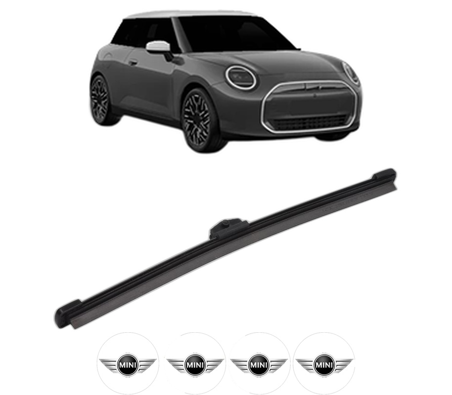 Stergator lamela spate MINI MINI COOPER (J01) din 2023, pentru luneta auto, Valeo Silencio, din cauciuc siliconat rezistent, 4 Stickere Auto MINI