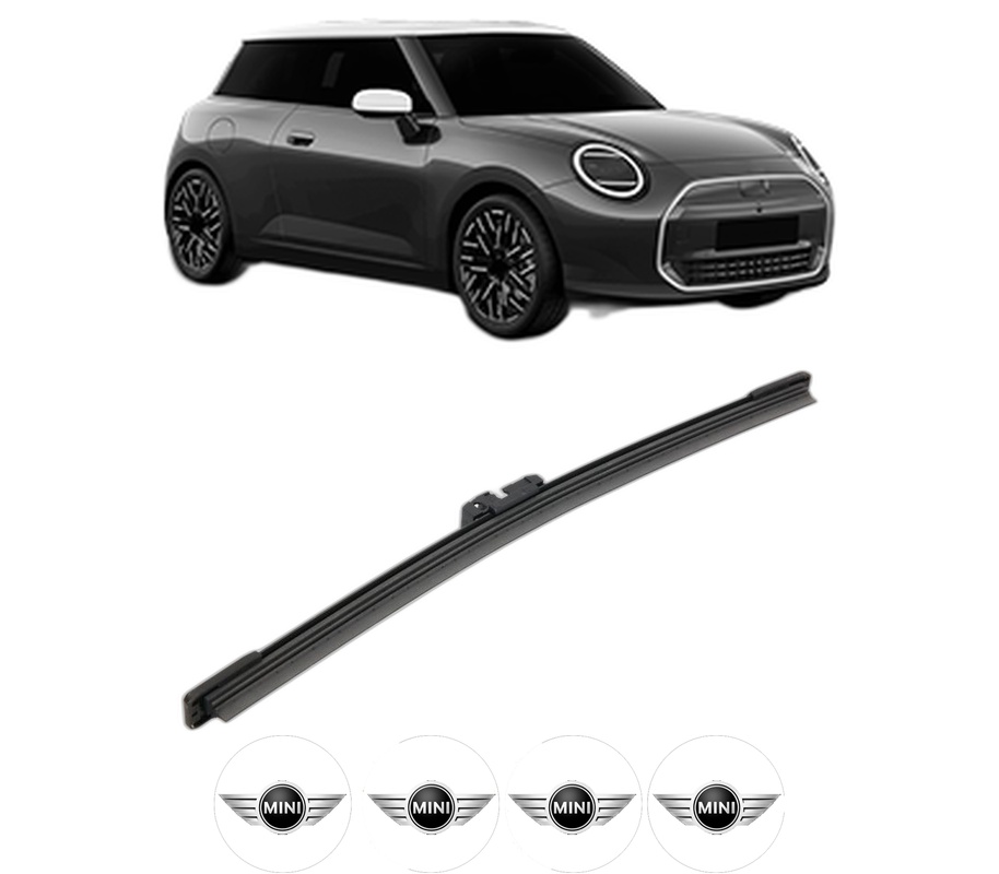 Stergator lamela spate MINI MINI (F66, F65) din 2024, pentru luneta auto, Bosch Aerotwin, din cauciuc siliconat rezistent, 4 Stickere Auto MINI