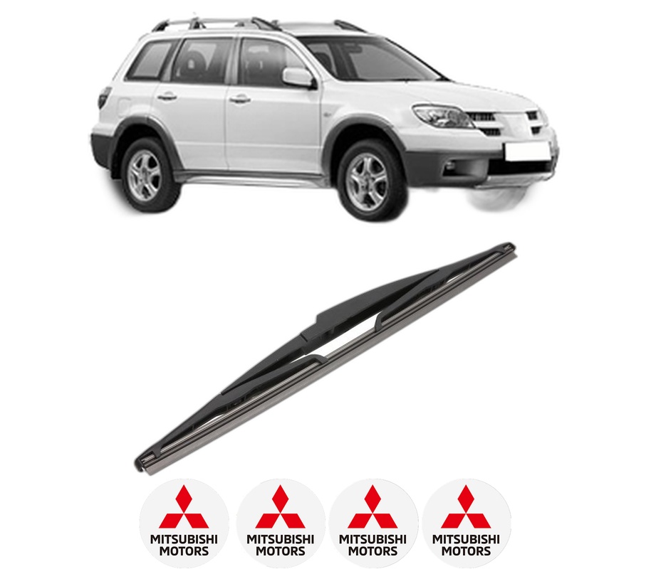 Stergator lamela spate MITSUBISHI OUTLANDER I (CU_W) din 2002 - 2007, pentru luneta auto, Valeo Silencio, din cauciuc siliconat rezistent, 4 Stickere Auto MITSUBISHI