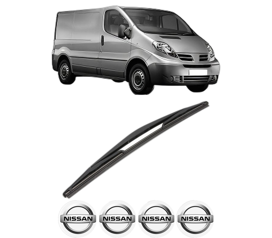 Stergator lamela spate NISSAN PRIMASTAR Van (X83) din 2002, pentru luneta auto, Valeo Silencio, din cauciuc siliconat rezistent, 4 Stickere Auto NISSAN