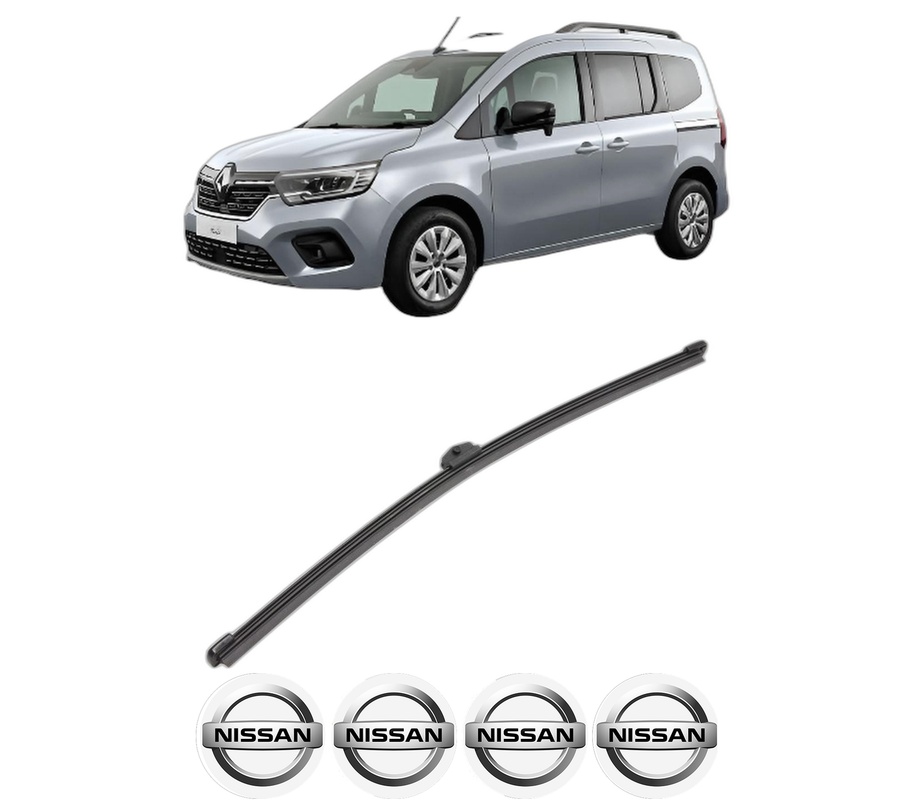 Stergator lamela spate NISSAN TOWNSTAR Box Body/MPV (XFK) din 2021, pentru luneta auto, Valeo Silencio Xtrm, din cauciuc siliconat rezistent, 4 Stickere Auto NISSAN