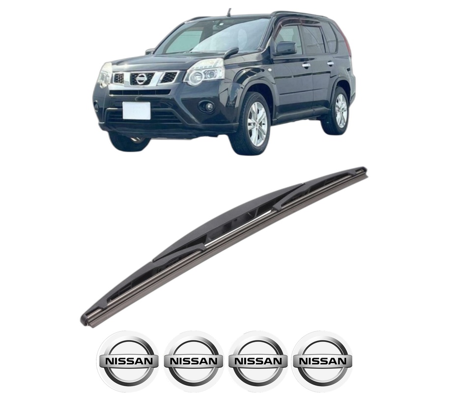 Stergator lamela spate NISSAN X-TRAIL VAN (T31) din 2011 - 2014, pentru luneta auto, Bosch Twin, din cauciuc siliconat rezistent, 4 Stickere Auto NISSAN