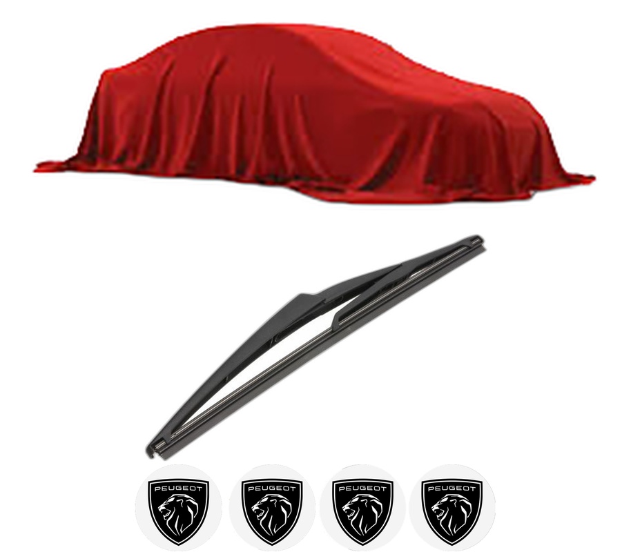 Stergator lamela spate PEUGEOT 3008 I MPV (0U_) din 2009 - 2016, pentru luneta auto, Valeo Silencio, din cauciuc siliconat rezistent, 4 Stickere Auto PEUGEOT