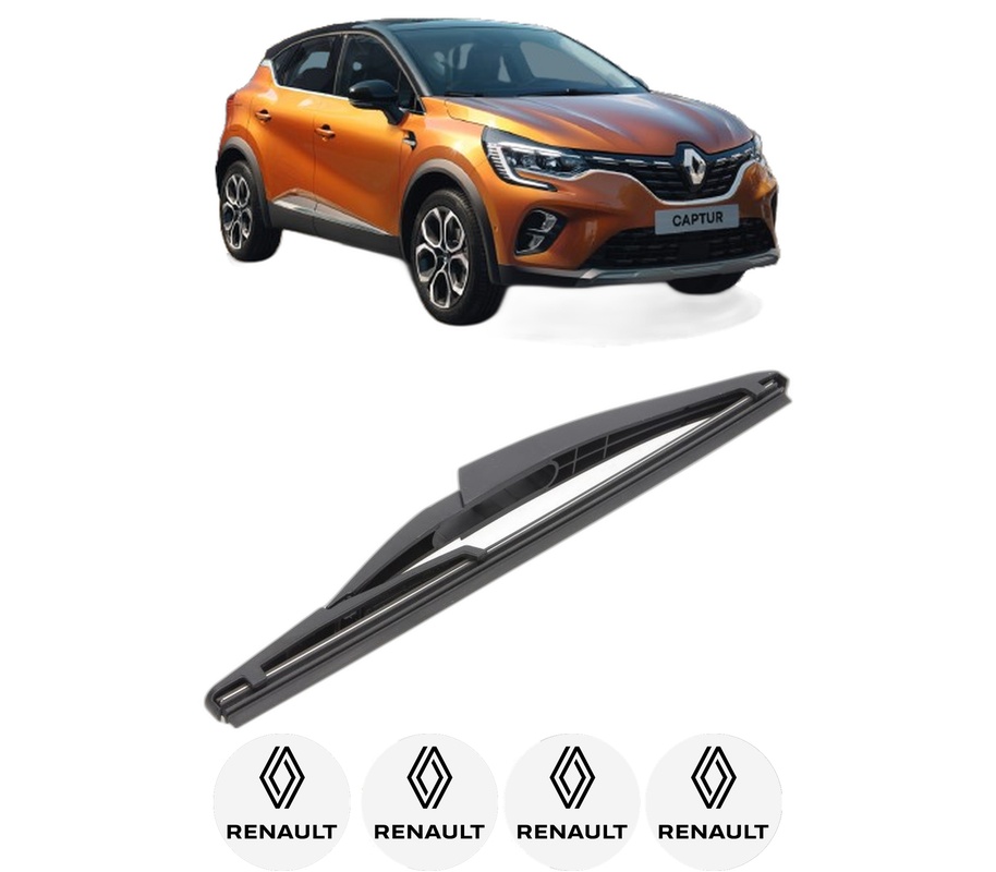 Stergator lamela spate RENAULT CAPTUR II (HF_) din 2020, pentru luneta auto, Bosch Twin, din cauciuc siliconat rezistent, 4 Stickere Auto RENAULT