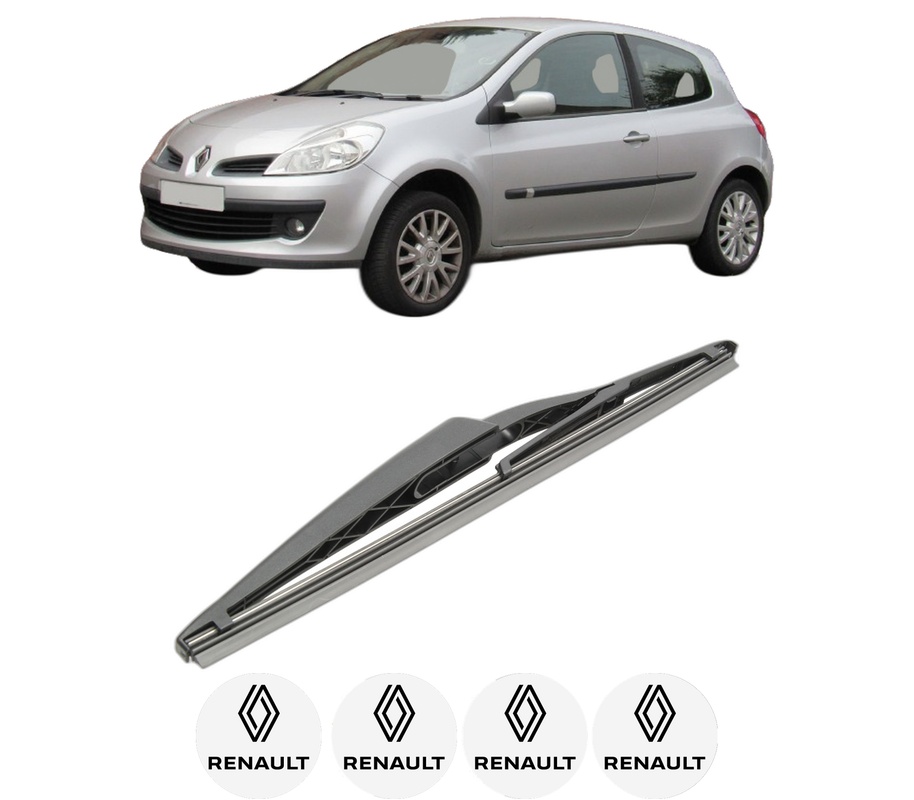 Stergator lamela spate RENAULT CLIO III Hatchback Van (SB_, SR_) din 2005 - 2014, pentru luneta auto, Bosch Twin, din cauciuc siliconat rezistent, 4 Stickere Auto RENAULT
