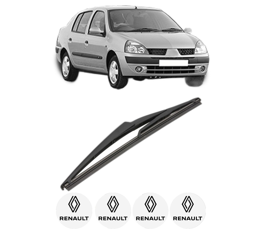 Stergator lamela spate RENAULT THALIA I (LB_) din 1998 - 2009, pentru luneta auto, Valeo Silencio, din cauciuc siliconat rezistent, 4 Stickere Auto RENAULT