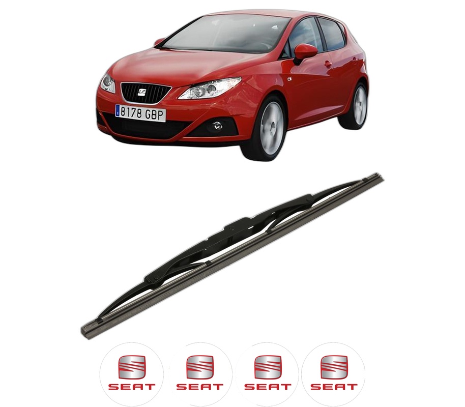 Stergator lamela spate SEAT IBIZA IV Hatchback Van (6J1) din 2008 - 2015, pentru luneta auto, Bosch Twin, din cauciuc siliconat rezistent, 4 Stickere Auto SEAT