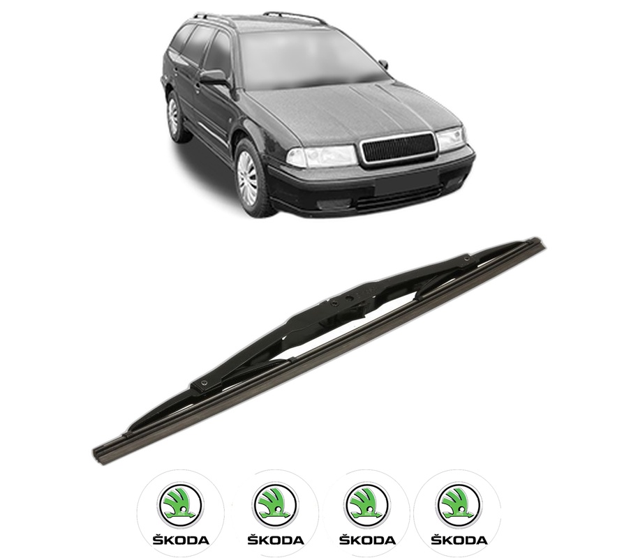 Stergator lamela spate SKODA OCTAVIA I Estate Van (1U5) din 2000 - 2010, pentru luneta auto, Bosch Twin, din cauciuc siliconat rezistent, 4 Stickere Auto SKODA