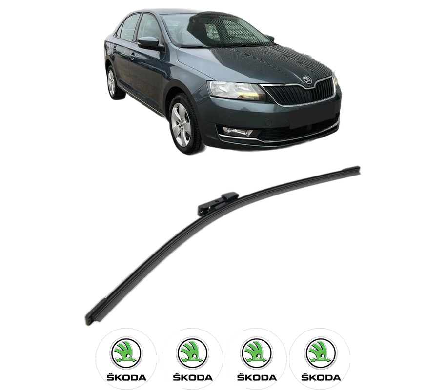Stergator lamela spate SKODA RAPID (NH3, NK3, NK6) din 2012 - 2022, pentru luneta auto, Bosch Aerotwin, din cauciuc siliconat rezistent, 4 Stickere Auto SKODA