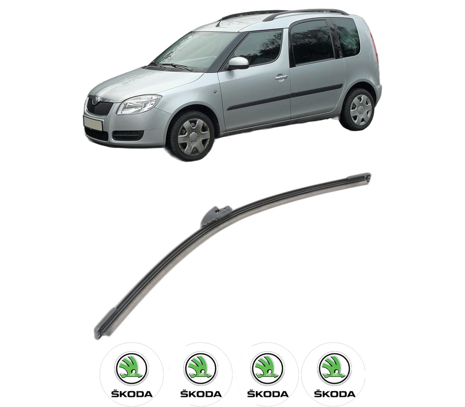 Stergator lamela spate SKODA ROOMSTER Praktik (5J) din 2007 - 2015, pentru luneta auto, Bosch Aerotwin, din cauciuc siliconat rezistent, 4 Stickere Auto SKODA